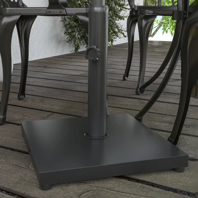 Outsunny Sonnenschirmständer 13 kg Schirmständer, Quadratisch Schirmhalter, Schirmgewicht, Ständer für Sonnenschirm 35/38/48mm Rohrdurchmesser, für Balkon, Terasse, Garten, Schwarz