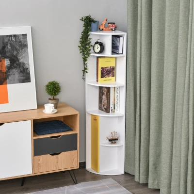 HOMCOM Libreria 29.8cm x 29.9cm x 147cm Bianco, Giallo