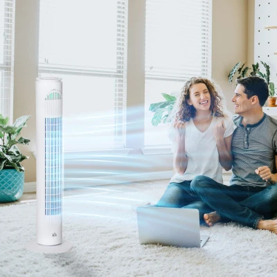 HOMCOM 30'' Tower Fan 3 Speed 70° Oscillation White