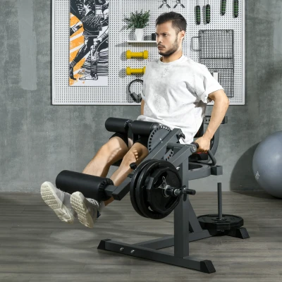 SPORTNOW Beinstrecker, 32 Positionen, verstellbare Rückenlehne und Oberschenkelstütze, Stahl, Grau/Schwarz