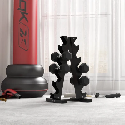 HOMCOM 2x5kg Rubber Dumbbells Hex Weights Gym Fitness