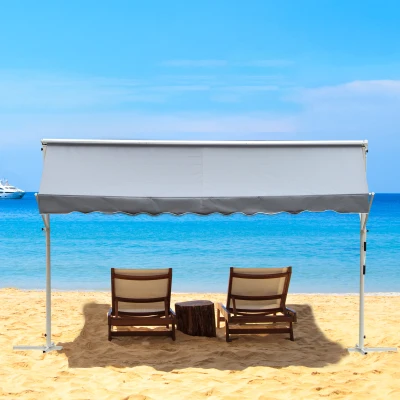 Outsunny Tenda da sole 300cm x 295cm x 255cm Grigio
