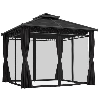 Gazebo 300L x 300W x 278H cm Black, Dark Grey