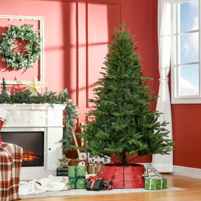 HOMCOM Árbol de Navidad Artificial 180 cm con 1443 Ramas y Base Plegable Decoración Navideña para Interiores Verde