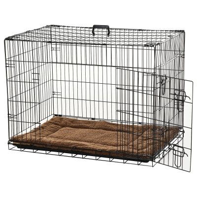 PawHut Cage Transport Chien Pliable Noir 92x57x62,5cm