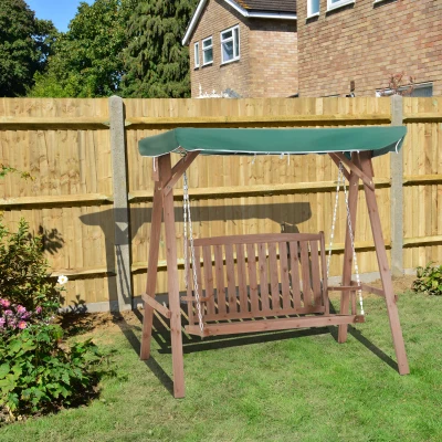 Outsunny Balancelle Jardin 2 Places Bois Sapin Vert