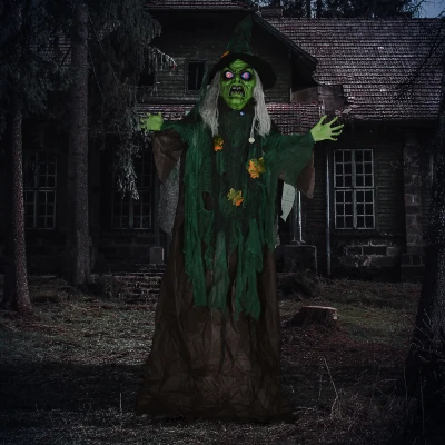 HOMCOM 6ft Halloween Witch Prop Sound & Light Activated