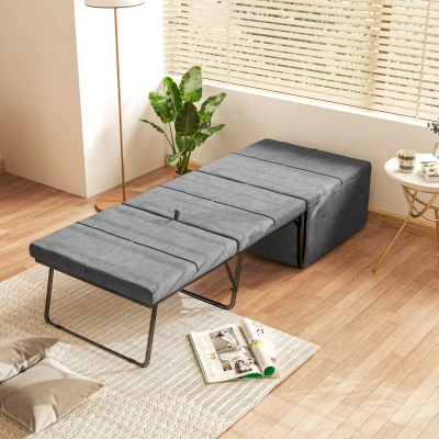 HOMCOM Klappbett, mit Matratze und Schutzabdeckung, 190 x 69 x 38,5 cm, Grau