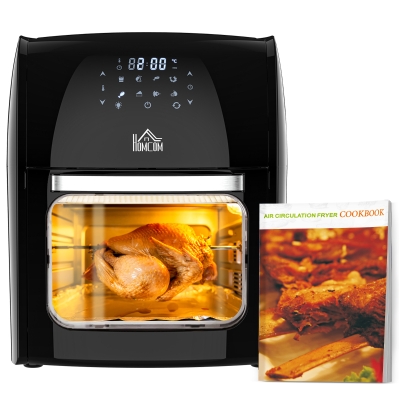 HOMCOM 12L 8-in-1 Digital Air Fryer Oven 1800W Black