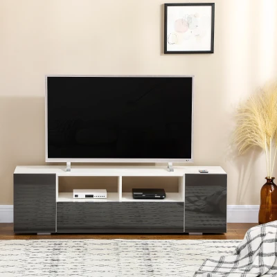 HOMCOM Banc TV LED Blanc/Gris 137cm