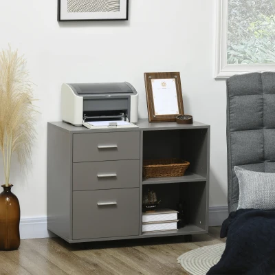 HOMCOM Printer Stand Unit Modern Grey 80L x 40W x 65H cm