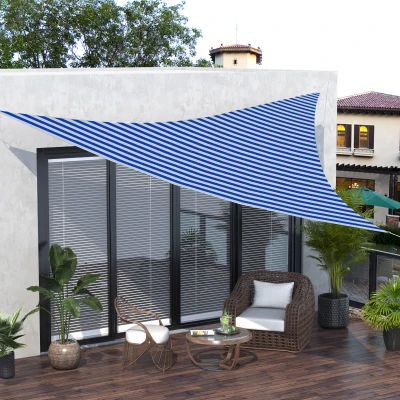 Outsunny Tenda da sole 5m x 5m x 5m Blu, Bianco