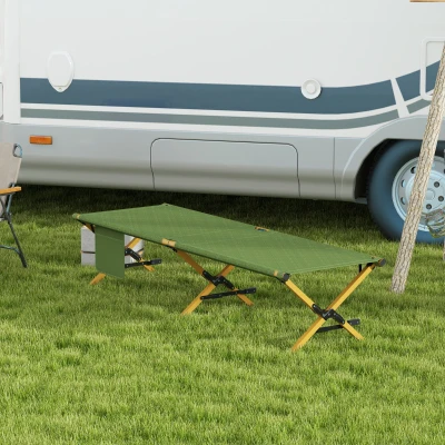Outsunny Feldbett faltbar Campingbett mit Tragetasche 196 x 64 x 45 cm Gästebett bis 200 kg für Outdoor, Camping Reisen