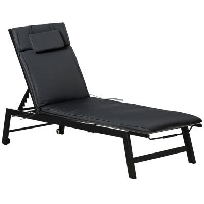 Outsunny Bain Soleil Aluminium Dossier Inclinable Matelas