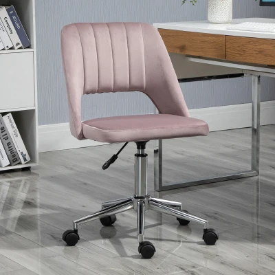 Vinsetto Lot 2 Chaises Bureau Velours Pivotantes Hauteur Réglable