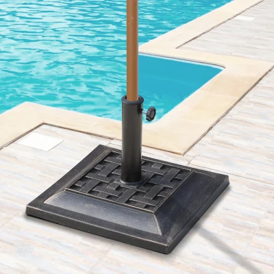 Outsunny Base per ombrellone 44cm x 44cm x 32cm Bronzo, Nero