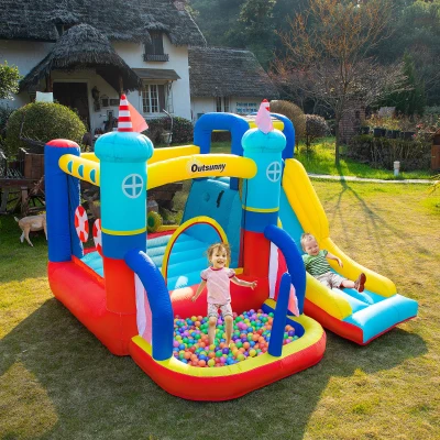 Outsunny Castello gonfiabile 265cm x 260cm x 200cm Blu