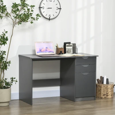 HOMCOM Computer Desk with Drawers Grey 120x60cm
