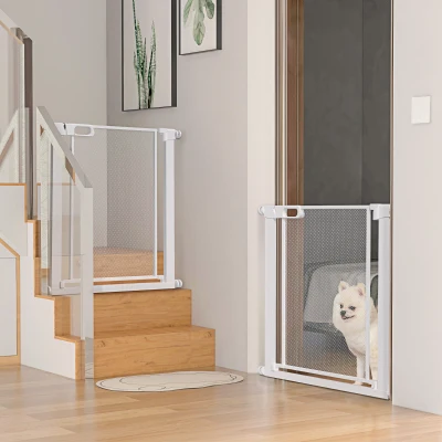 PawHut Barrières Sécurité Auto Fermeture Double Verrou 75-82cm