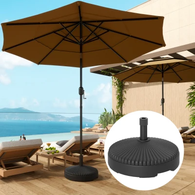 Outsunny Gartenschirmständer, Basis für Sonnenschirm, mit Wasser und Sand befüllbar, Sonnenschirmsockel, Kunststoff, Schwarz