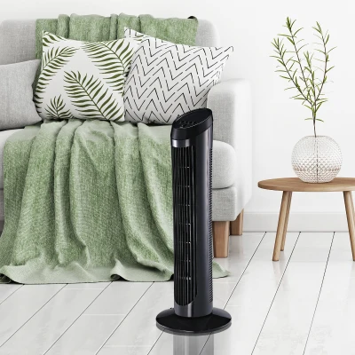HOMCOM ventilatore oscillante a torre 27L x 27P x 75A cm nero