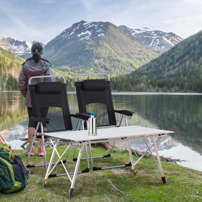 Outsunny 3-Piece Folding Camping Table & Chairs Set