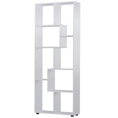 HOMCOM Estantería Moderna, Biblioteca Estrecha con 8 Estantes, Librería para Salón, Dormitorio, Estudio, Oficina, 70x24x178 cm, Blanco