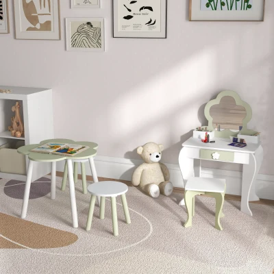 ZONEKIZ Kids Furniture Set Flower Design for Ages 3-5