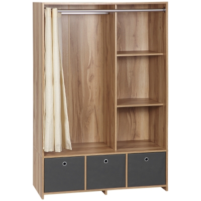 HOMCOM Armoire Penderie Tissu 105x48x160cm Naturel