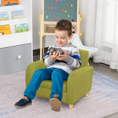 HOMCOM Children Armchair Mini Sofa Wood Frame High Back