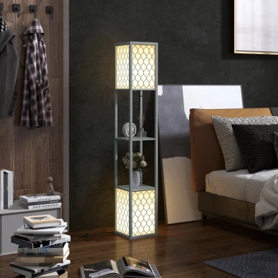 Floor Lamp 26cm x 26cm x 156cm Light Grey