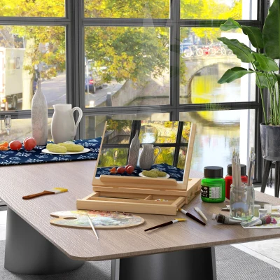 Vinsetto Chevalet Table Bois Tiroir 24,5cm