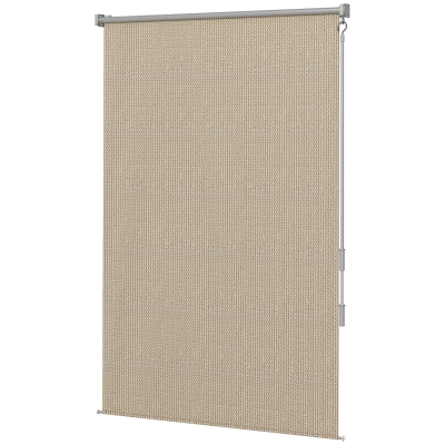 Outsunny Außenrollo, 120 x 185cm, mit Handkurbel, Wand-/Deckenmontage, Aluminiumrahmen, Beige