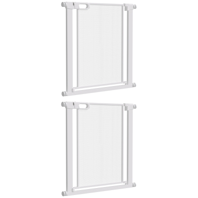 PawHut Barrières Sécurité Auto Fermeture Double Verrou 75-82cm