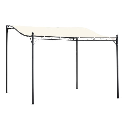 Outsunny Gazebo Pergola 3x3m Giardino o Terrazzo con Tenda Crema