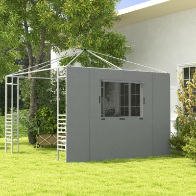 Outsunny Pavillon Seitenwand Seitenwand Partyzelt, wetterbeständig,  300 cm x 200 cm, Dunkelgrau