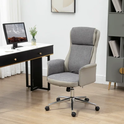 Vinsetto Sedia da Ufficio Elegante ad Altezza Regolabile con Ruote
