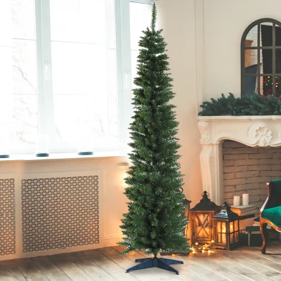 HOMCOM Árbol de Navidad 180 cm Árbol de Navidad Artificial Grande con 390 Puntas de Rama Decoración Navideña para Interiores Fácil de Montar Verde