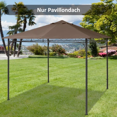 Outsunny Ersatzdach für Gartenpavillon, Polyester, 2,98 x 2,95 m, Kaffee