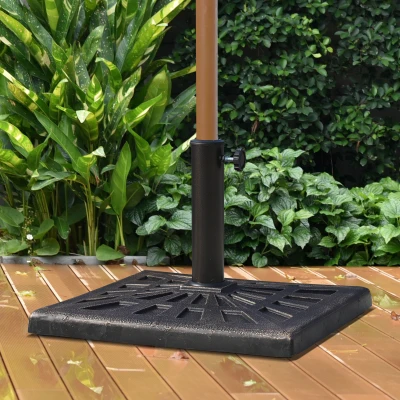 Outsunny Sonnenschirmständer 15 kg Schirmständer Quadratisch Schirmhalter, Schirmgewicht, Ständer für Sonnenschirm 38mm Rohrdurchmesser, für Balkon, Terasse, Garten, Bronze