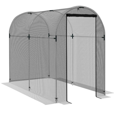Outsunny Steel Fruit Cage Plant Protection Tent 1.2x2.4m Black
