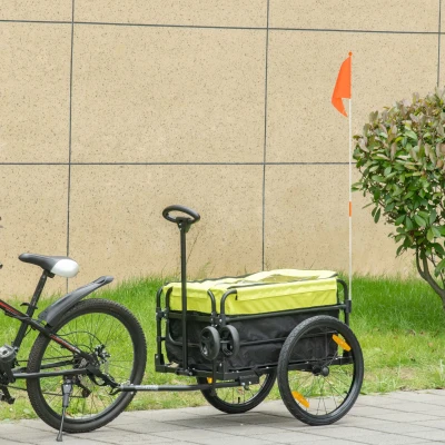HOMCOM Lastenanhänger Bollerwagen 130 x 64 x 103 cm Stahl Schwarz+Gelb
