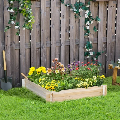 Outsunny Letto per orto 100cm x 100cm x 16cm Color Legno
