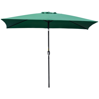 Outsunny Parasol 3x2m Inclinable Vert Aluminium