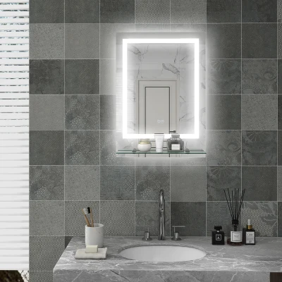 kleankin Miroir LED Salle Bain 70x50cm Lumineux Mural