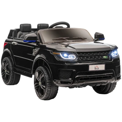 HOMCOM Coche Eléctrico SUV para 3-6 Años Coche de Batería 12V con 2 Motores Mando a Distancia 110x68x52 cm Negro(m-1)