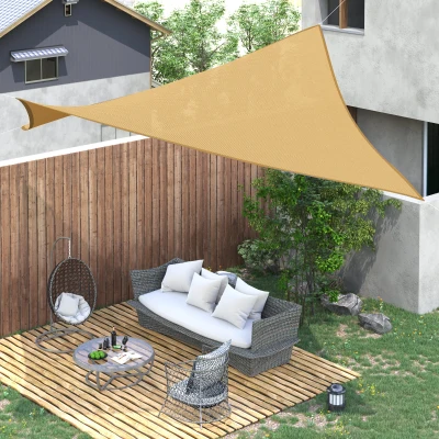 Outsunny Tenda da Sole a Vela Ombreggiante Anti-UV 4x6m Gialla