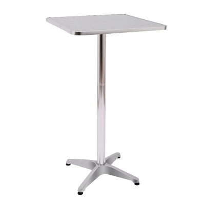 HOMCOM Table Bar INOX Hauteur Ajustable Cuisine Salle Manger