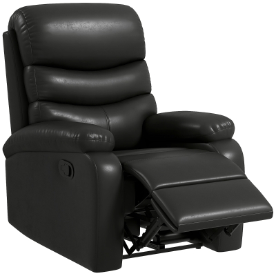 HOMCOM Fauteuil Relax Noir 145° Repose-Pieds PU