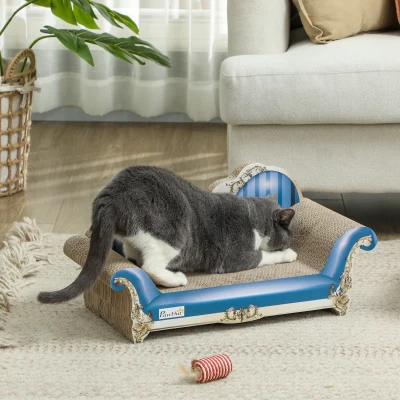 Cat Scratching Post 26.5H x 57W x 26.5Dcm Blue